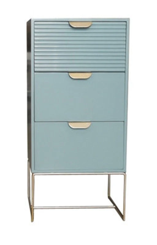 Image of MSL 64cm Green Wooden 3 Drawer Bedside Table 9160