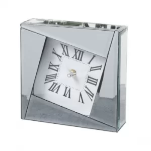 Image of HESTIA Silver Mirror Glass Mantel Clock