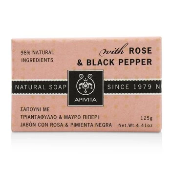 Image of ApivitaNatural Soap With Rose & Black Pepper 125g/4.41oz