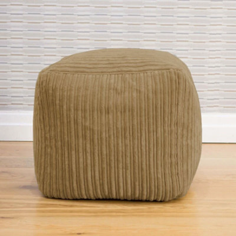 Image of rucomfy Beanbags Rucomfy Indoor Jumbo Cord Bean Bag Footstool - Caramel Cube Pouffe