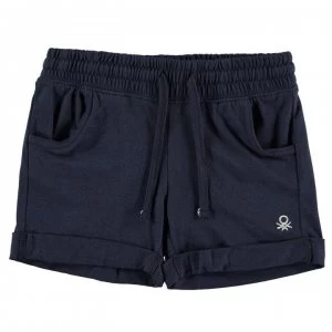 Image of Benetton Junior Girls Cotton Shorts - Navy