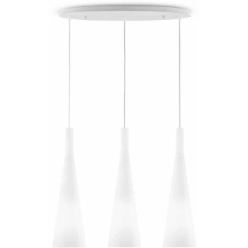 Image of Ideal Lux Lighting - Ideal Lux Milk - 3 Light Hanging Ceiling Pendant Light White, E27