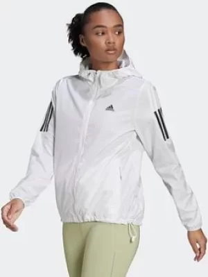 Image of adidas Own The Run Hooded Running Windbreaker, White, Size L, Women
