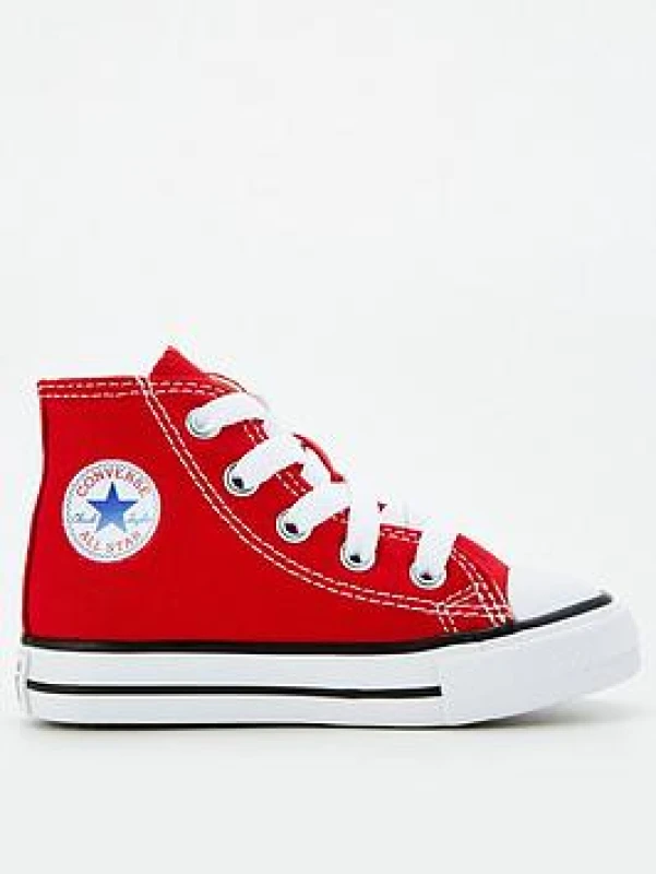 Image of Converse red all star hi Toddler trainers Red UK 2