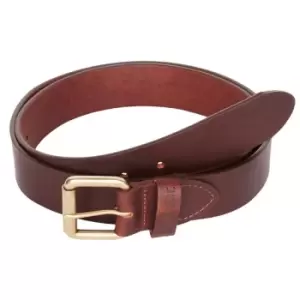 Image of Barbour Mens Matt Leather Belt Brown Large