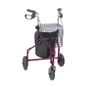 Image of NRS Healthcare 3-Wheel Rollator - Red