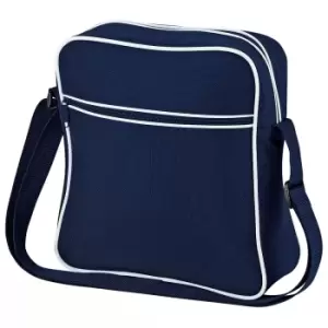 Image of Bagbase Retro Flight / Travel Bag (7 Litres) (pack Of 2) (one Size, French Navy/White)