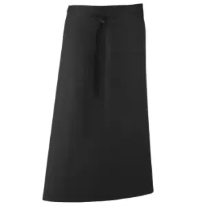 Image of Premier Unisex Colours Bar Apron / Workwear (Long Continental Style) (Pack of 2) (One Size) (Black)