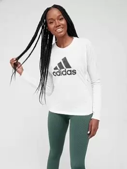 Image of adidas Winners 3.0 Long Sleeve Tee - White/Black, Size XS, Women