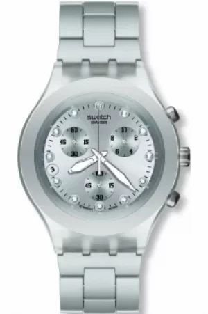 Image of Mens Swatch Full-Blooded Silver Chronograph Watch SVCK4038G