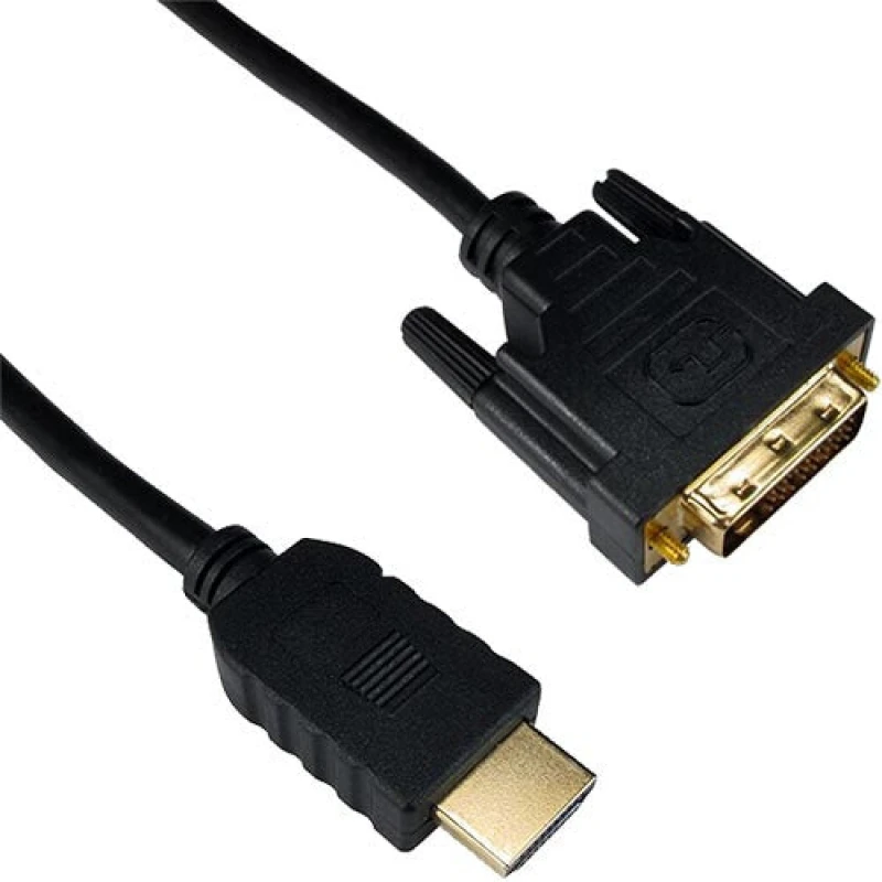 Image of Cablenet Cablenet 1m Gold HDMI 1.4b Male - DVI-D Male 1080p 24+1 30AWG Black Cable 32-3749
