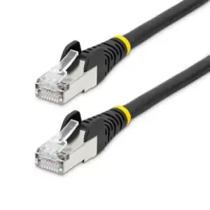 Image of StarTech.com 1.5m CAT6a Ethernet Cable - Black - Low Smoke Zero Halogen (LSZH) - 10GbE 500MHz 100W PoE++ Snagless RJ-45 w/Strain Reliefs S/FTP Network