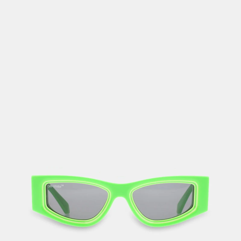 Image of Off White Andy Sun Square Sunglasses Green Dark Grey unisex One Size