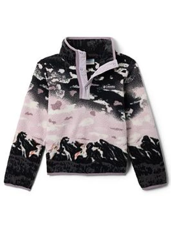 Image of Columbia HELVETIA II PRINTED HALF SNAP FLEECE boys's Children's fleece jacket in Purple