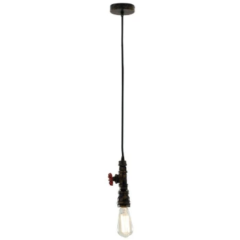 Image of Fan Europe Lighting - Fan Europe AMARCORD Slim Industrial Pendant Ceiling Light Rust 12x18.6cm