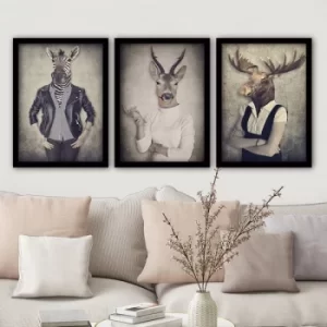 Image of 3SC196 Multicolor Decorative Framed Painting (3 Pieces)