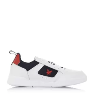 Image of Lyle and Scott Gilzean Printed Lace Up Trainers - White