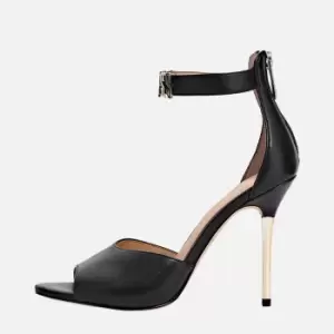 Image of Guess Womens Monita Logo Leather Heeled Sandals - UK 8