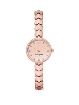 Image of Kate Spade New York Kate Spade Rose Gold Mini Dial Rose Gold Heart Stainless Steel Bracelet Ladies Watch