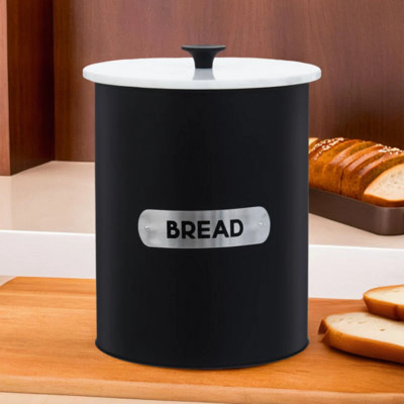 Image of Orsina Liberty Black Enamel Bread Bin