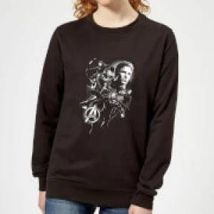 Image of Avengers Endgame Mono Heroes Womens Sweatshirt - Black