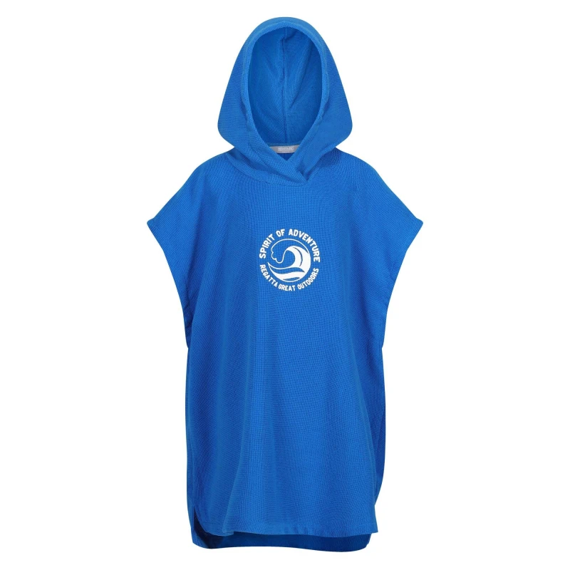 Image of Regatta Boys Hooded Towel Robe 3-5 Years Oxford Blue RKM035B-15-3