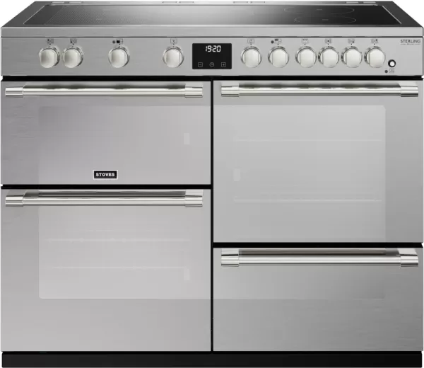 Image of Stoves Sterling Deluxe ST DX STER D1100Ei RTY SS Electric Range Cooker with Induction Hob - Stainless Steel - A/A/A Rated