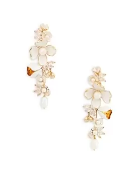 Image of Kate Spade New York Bouquet Toss Cubic Zirconia, Cluster Flower Drop Earrings