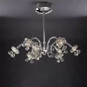Image of Diyas - Octavia pendant lamp 9 bulbs polished chrome / crystal