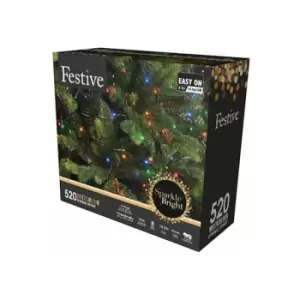 Image of Festive Indoor & Outdoor 9ft Christmas Tree Sparkle Lights 2000 Multi-Coloured LEDs