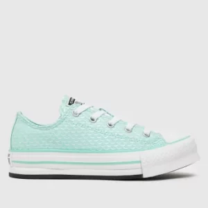 Image of Converse Turquoise Lo Eva Lift Mermaid Girls Junior Trainers