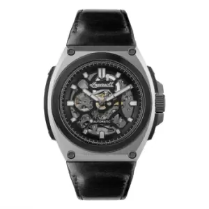 Image of Ingersoll I11702B The Motion Automatic Black Leather Strap Wristwatch