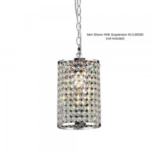 Image of Cylinder SHADE ONLY Polished Chrome, Crystal