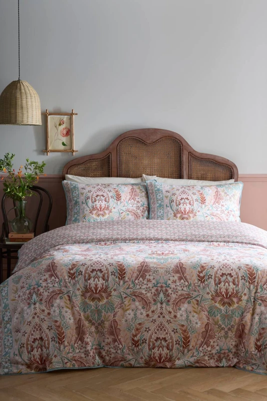 Image of Appletree Floral Damask Duvet Cover Bedding Set Multi