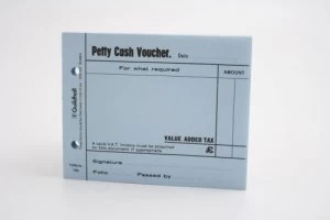 Image of Guildhall Petty Cash Voucher Pad Blue PK5