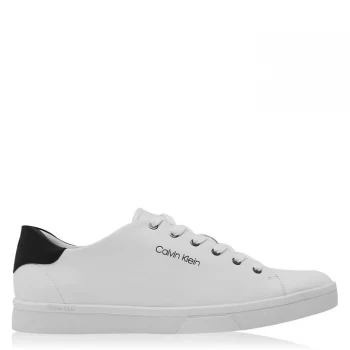 Image of Calvin Klein Ilario Low Top Nappa Trainers - White/Black