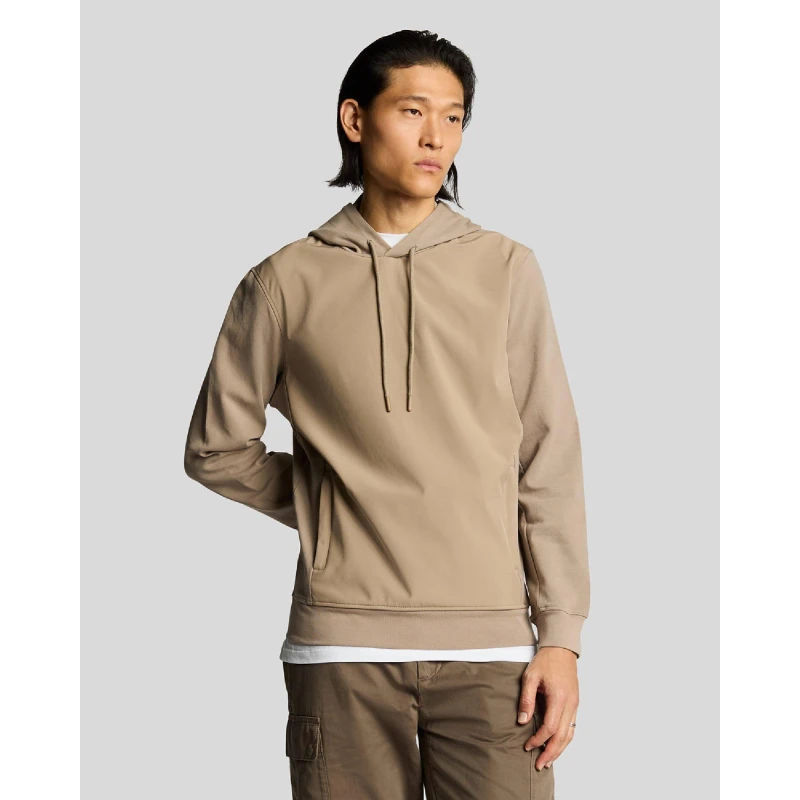 Image of Lyle and Scott Softshell Hybrid Pullover Hoodie Brown male XS