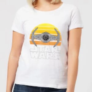 Image of Star Wars Sunset Tie Womens T-Shirt - White - 4XL