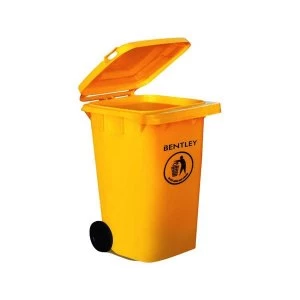Image of Wheelie Bin 240 Litre High Density Polythene Yellow with Rear Wheels