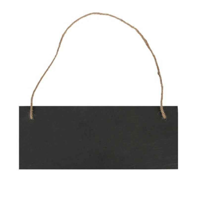 Image of Nicola Spring Rectangle Slate Memo Board With Rope - 25Cm X 10Cm - Black