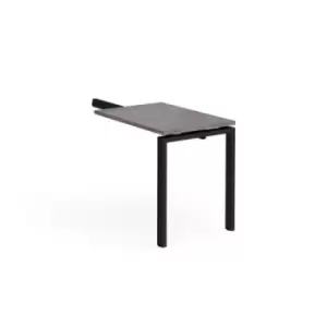 Image of Adapt add on unit single return desk 800mm x 600mm - Black frame and grey oak top