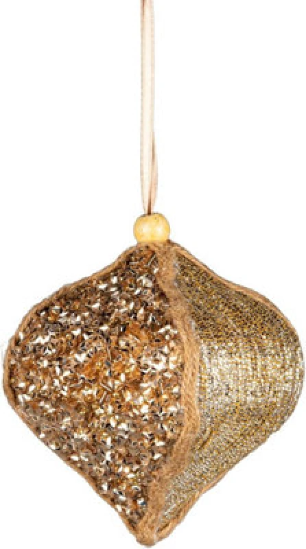 Image of Shatchi 10.5cm Gold Bauble - Christmas Hanging Decoration Gold