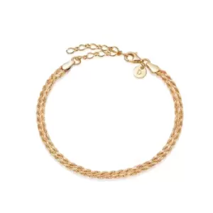 Image of Daisy London Jewellery 18ct Gold Plated Sterling Silver Isla Double Rope Bracelet 18Ct Gold Plate