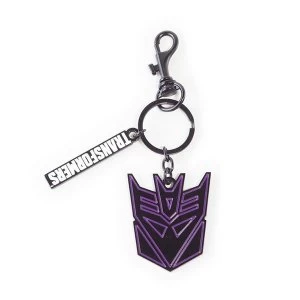 Image of Hasbro - Transformers Decepticons Logo Symbol Keychain - Black/Purple