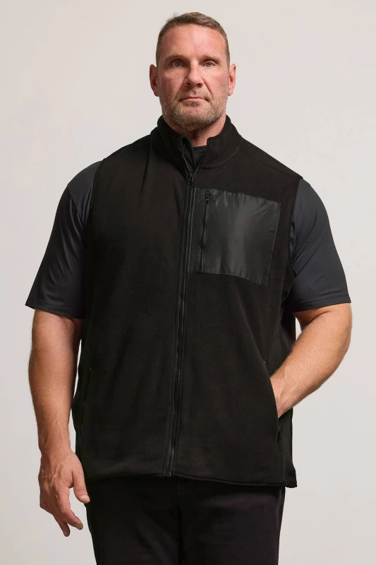 Image of BadRhino BadRhino Men Fleece Pocket Gilet in Black Size: 4X-Large Black 4XL Male 5063110678915