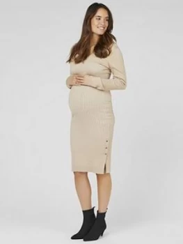 Image of Mama-Licious Mama-Licious Maternity Maria Knitted Midi Dress