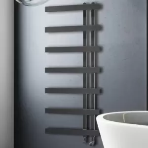 Image of Solaro - 500x1200mm Heated Towel Rail Radiator Warmer Anthracite Designer Modern Bathroom - Grey