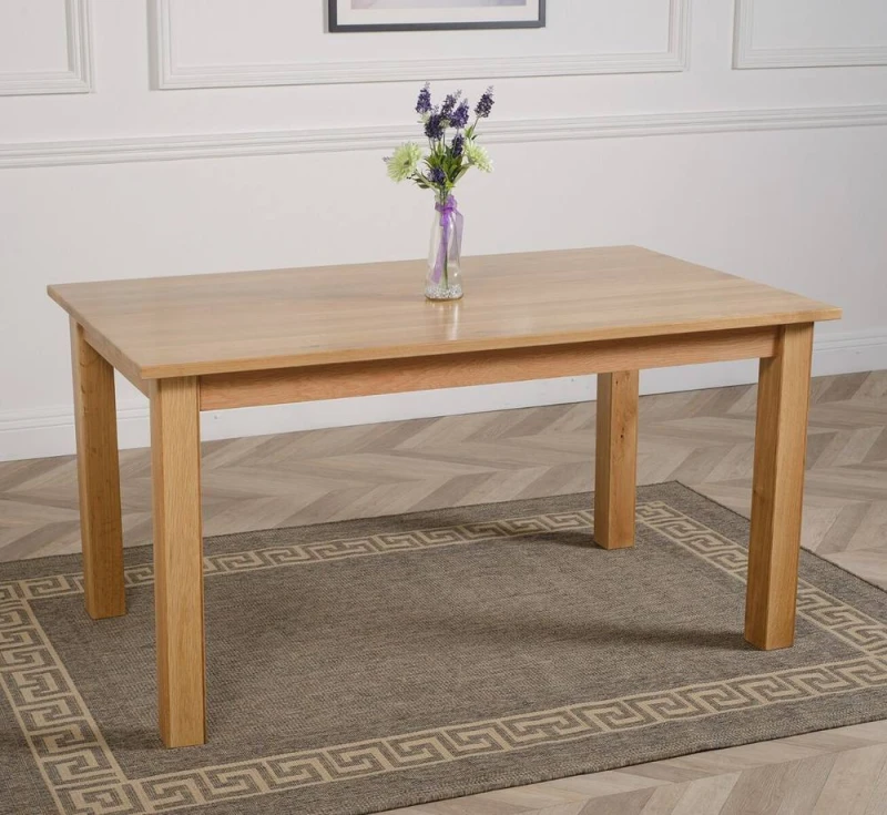Image of Thats Furniture Oslo 150cm Medium Solid Oak Dining Table in Light Oak Light Oak Unisex