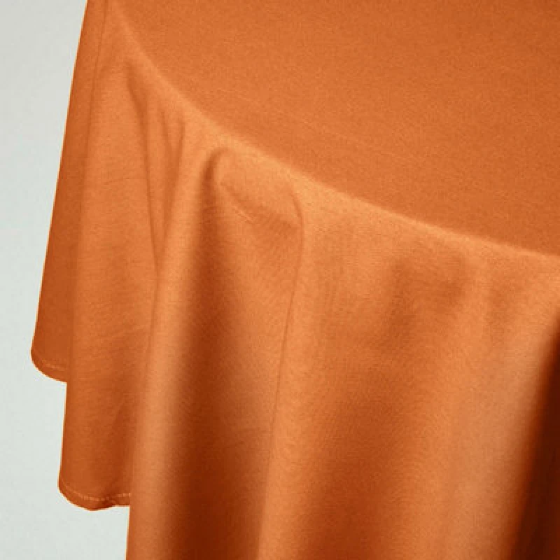 Image of Homescapes Burnt Orange Cotton Round Tablecloth 178 Cm