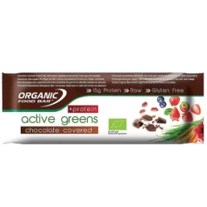 Image of Organic Food Bar Active Greens Chocolate Covered With Protein 75g